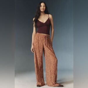 Anthropologie Brown Patterned Wide Leg Pants